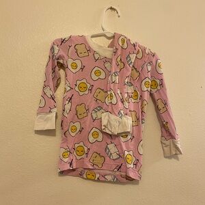 Little Sleepies Pink Breakfast Print Bamboo Pajama Set
